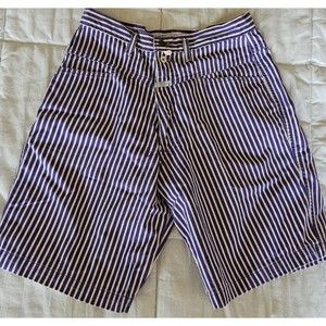 Marithe Francois Girbaud Shorts Mens 33 Purple Denim Stripes 90'S Made In USA